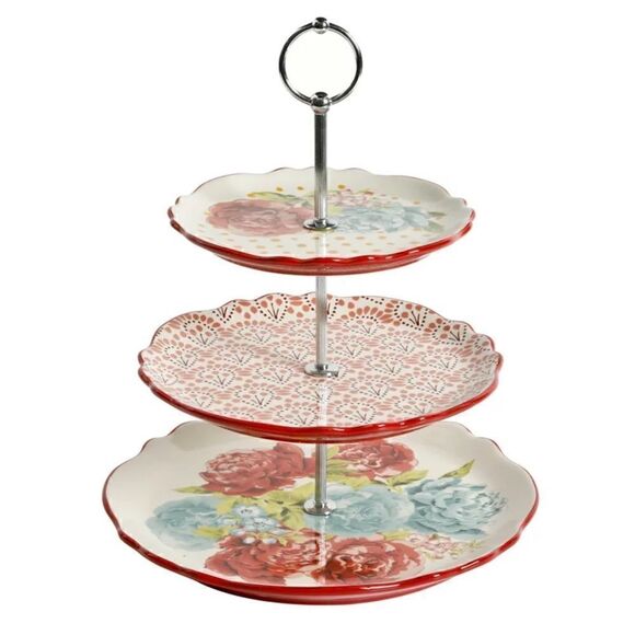 🦋 New Pioneer Woman Blossom Jubilee 3-Tier Serving Tray - Picture 4 of 8